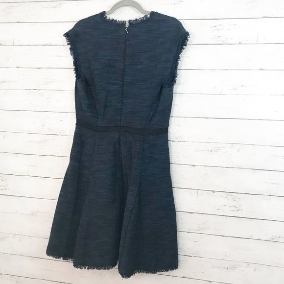 NWT Rebecca Taylor Tweed A Line Navy Dress - Sz 8 - Picture 5 of 6